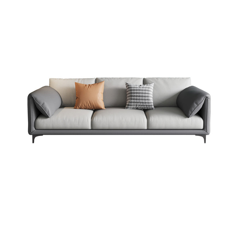 Living Room Glam Cushions Standard Pillow Top Arm Faux Leather Sofa