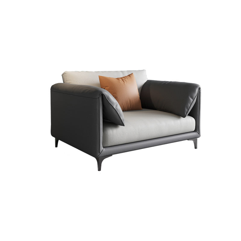 Living Room Glam Cushions Standard Pillow Top Arm Faux Leather Sofa