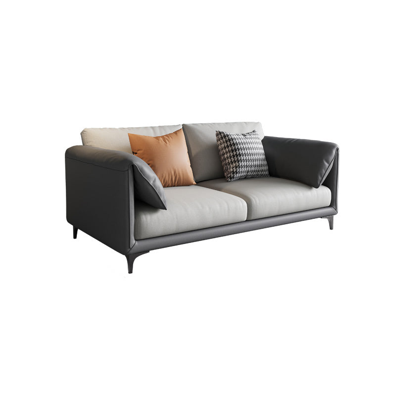 Living Room Glam Cushions Standard Pillow Top Arm Faux Leather Sofa