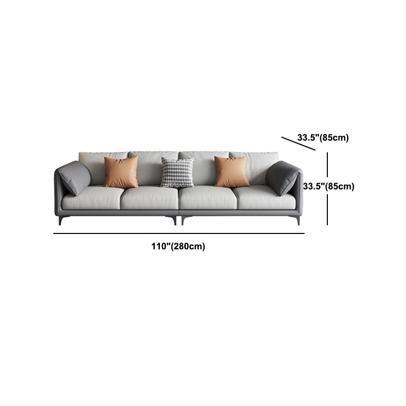 Living Room Glam Cushions Standard Pillow Top Arm Faux Leather Sofa