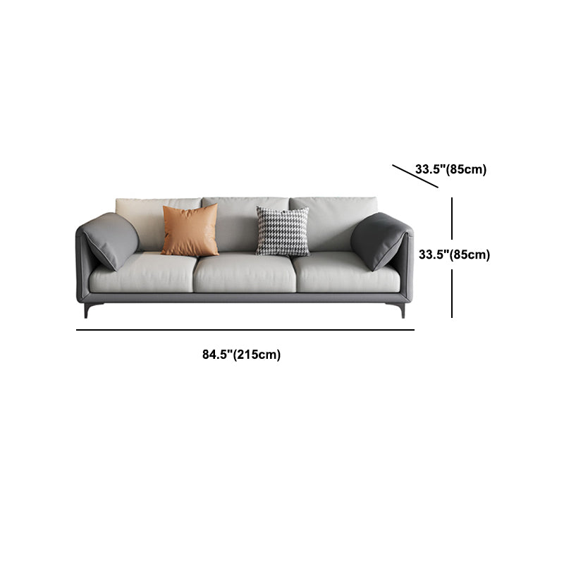 Living Room Glam Cushions Standard Pillow Top Arm Faux Leather Sofa