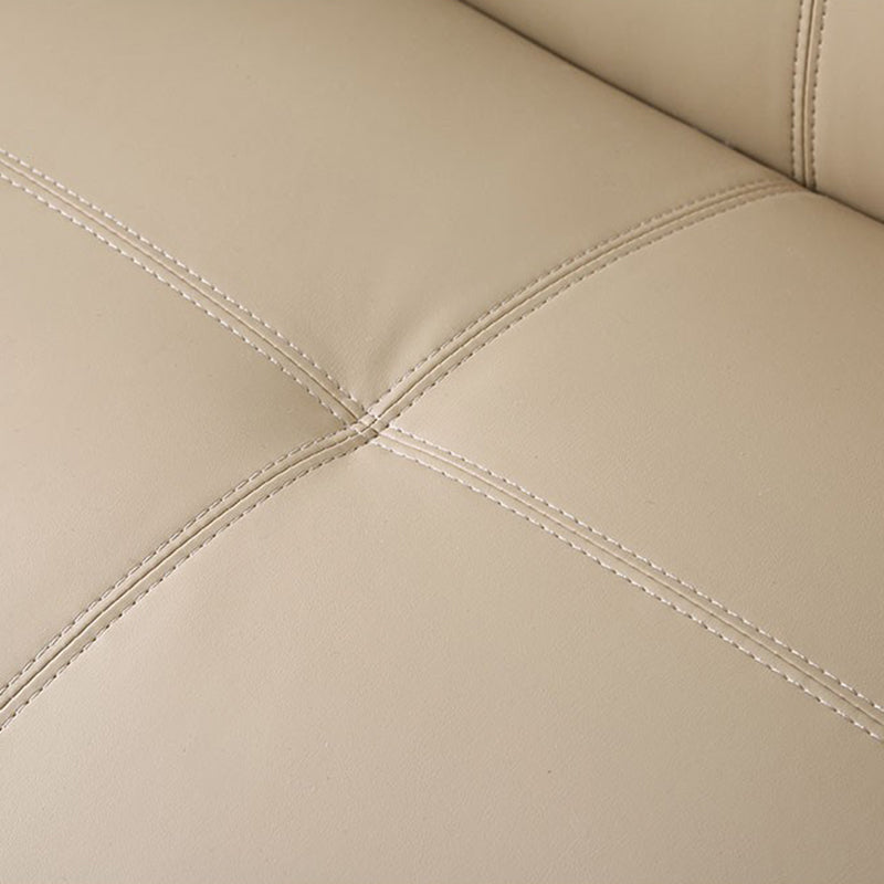 Modern Square Arm Stain Resistant Settee Couch in Orange/Ivory Cushions