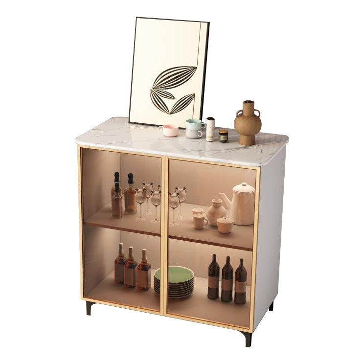 Glam Style Stone Buffet Sideboard 31.5"H Dining Room 2-Door Buffet Server