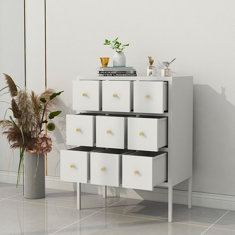 Steel Living Room Sideboard 38"H Cabinet Modern Buffet Server Cabinet with Drawers