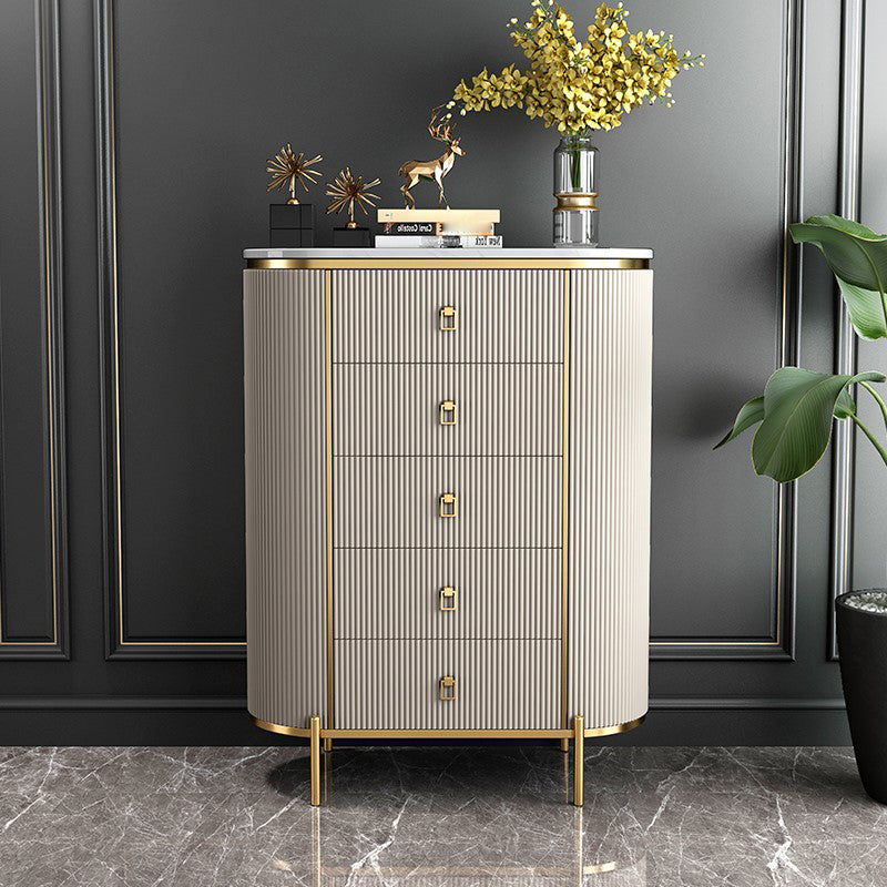 Modern Living Room Buffet Stand Stone and Engineered Wood Buffet