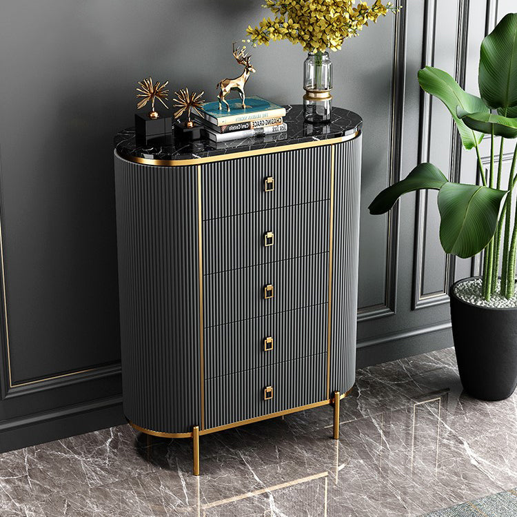 Modern Living Room Buffet Stand Stone and Engineered Wood Buffet