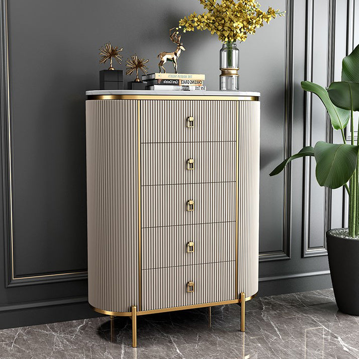 Modern Living Room Buffet Stand Stone and Engineered Wood Buffet