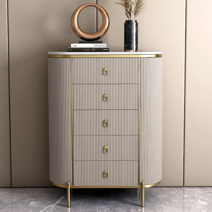 Modern Living Room Buffet Stand Stone and Engineered Wood Buffet