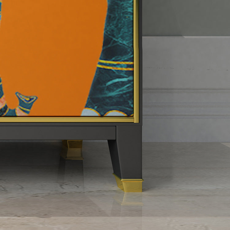 6-Drawer Engineered Wood Sideboard 47.5"L Modern Orange Buffet for Dining Room