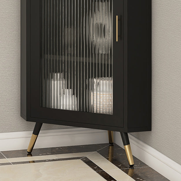 Modern Iron Stone Buffet Sideboard 40"H Dining Room Buffet Server with Glass Door