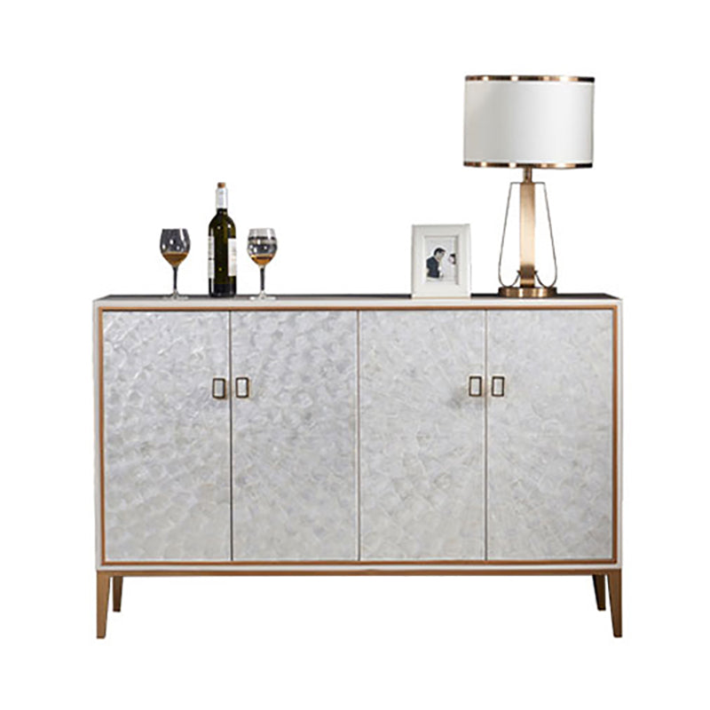Modern Living Room Buffet Wood and Metal Sideboard Buffet in White