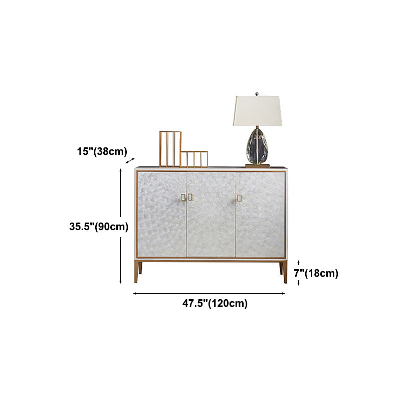 Modern Living Room Buffet Wood and Metal Sideboard Buffet in White
