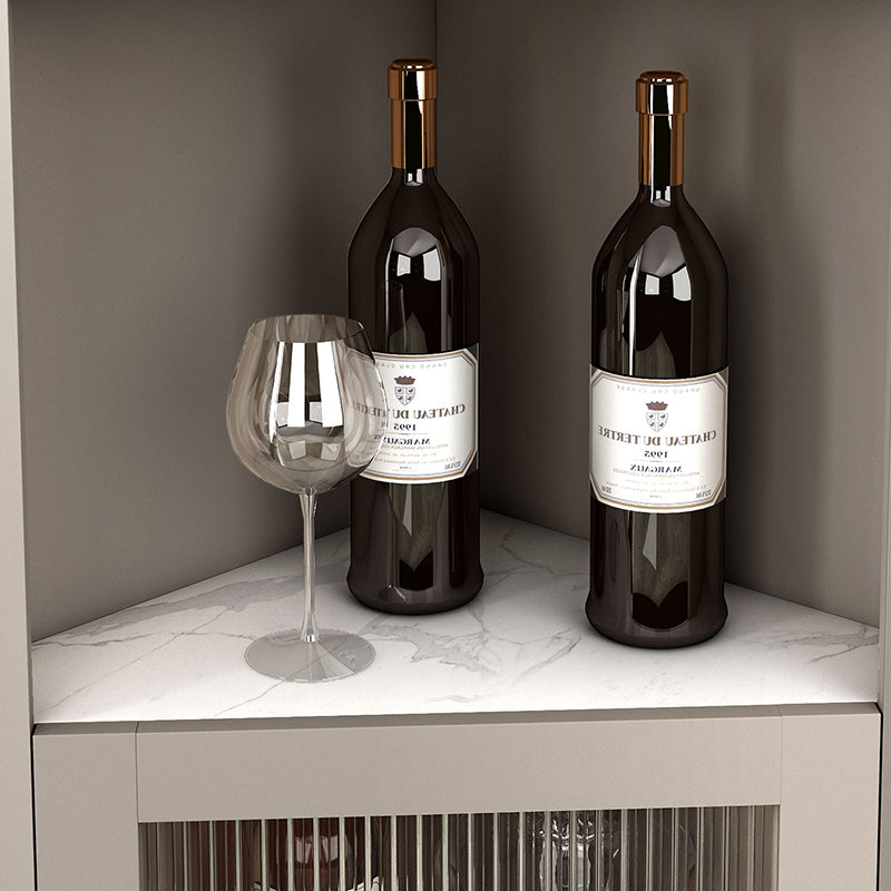 Modern Stone Buffet Sideboard 69.7"H Dining Room Buffet Server with 2 Glass Doors