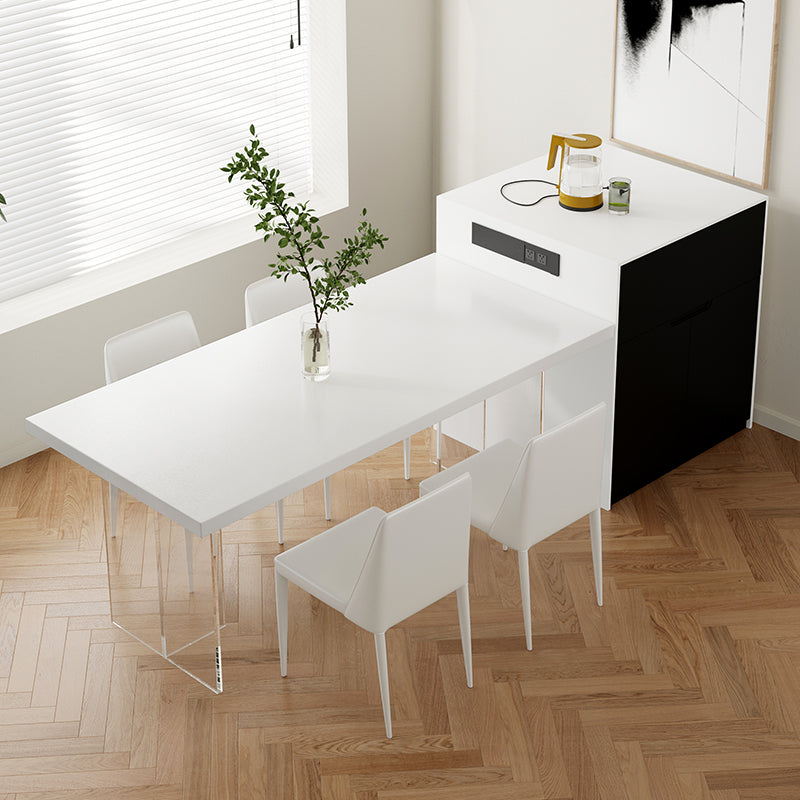 Modern Style Dining Table Sintered Stone Rectangle Table for Kitchen