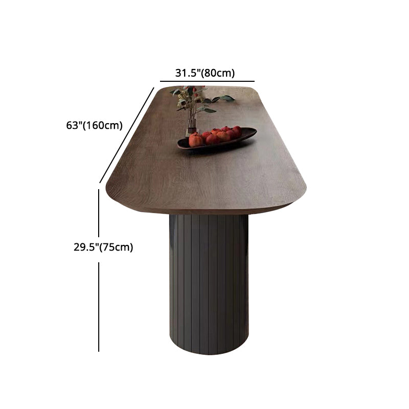 Oval Solid Wood Dining Table Modern Furniture with Double Pedestal for Kitchen