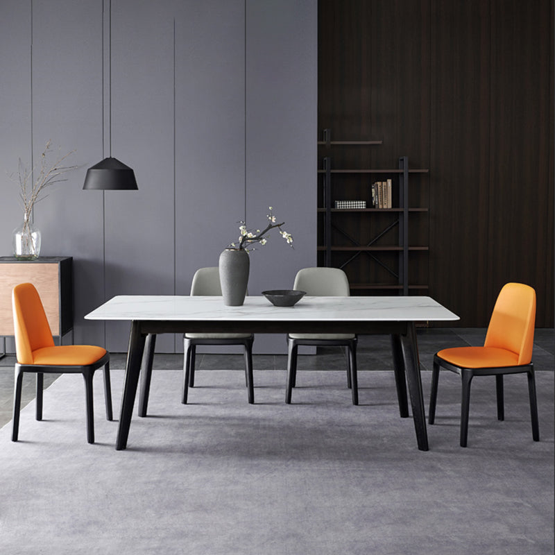 Modern White Top Stone Table Rectangle Dining Table for Kitchen