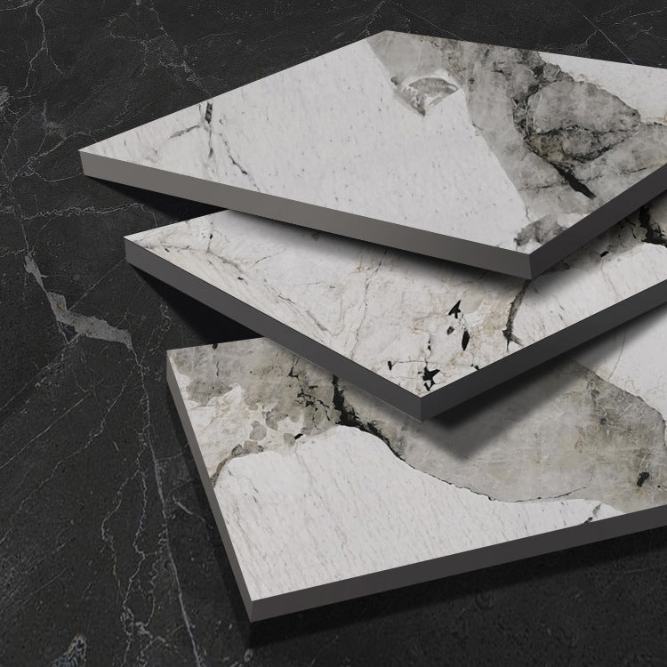 Metal Contemporary Rectangular Table Sintered Stone Top Table for Dining Room and Kitchen