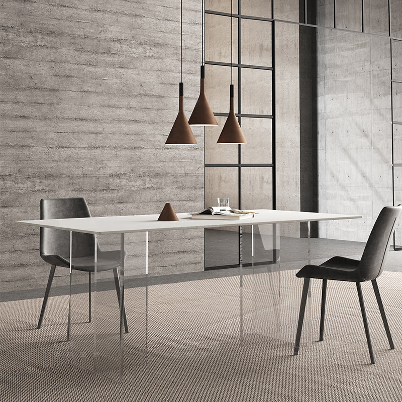 Modern White Stone Top Table Rectangle Dining Table for Kitchen Use