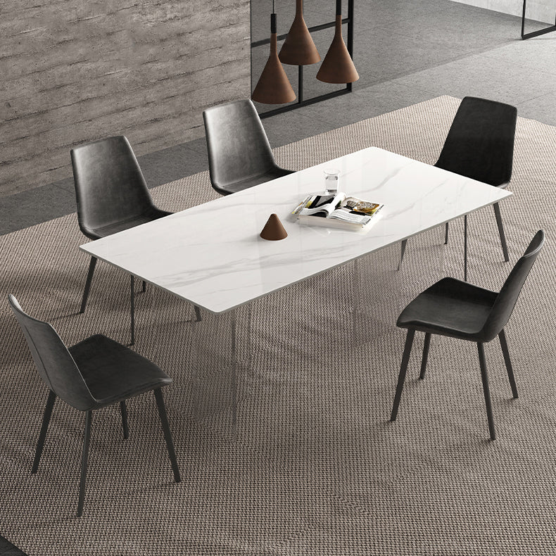 Modern White Stone Top Table Rectangle Dining Table for Kitchen Use