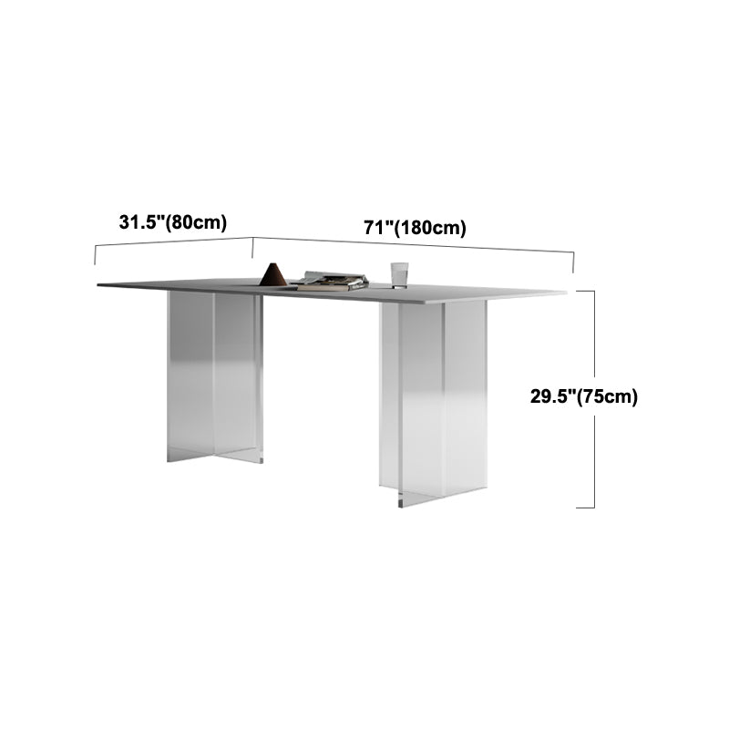 Modern White Stone Top Table Rectangle Dining Table for Kitchen Use
