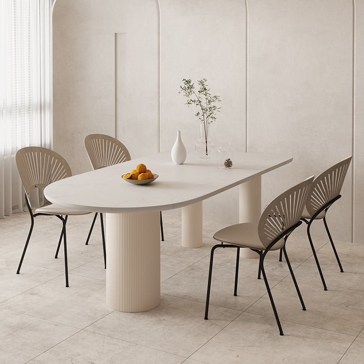 Free Form Table Modern Stone Top Dining Table with 3 Legs for Home