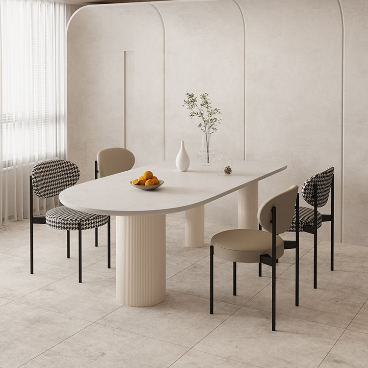 Free Form Table Modern Stone Top Dining Table with 3 Legs for Home