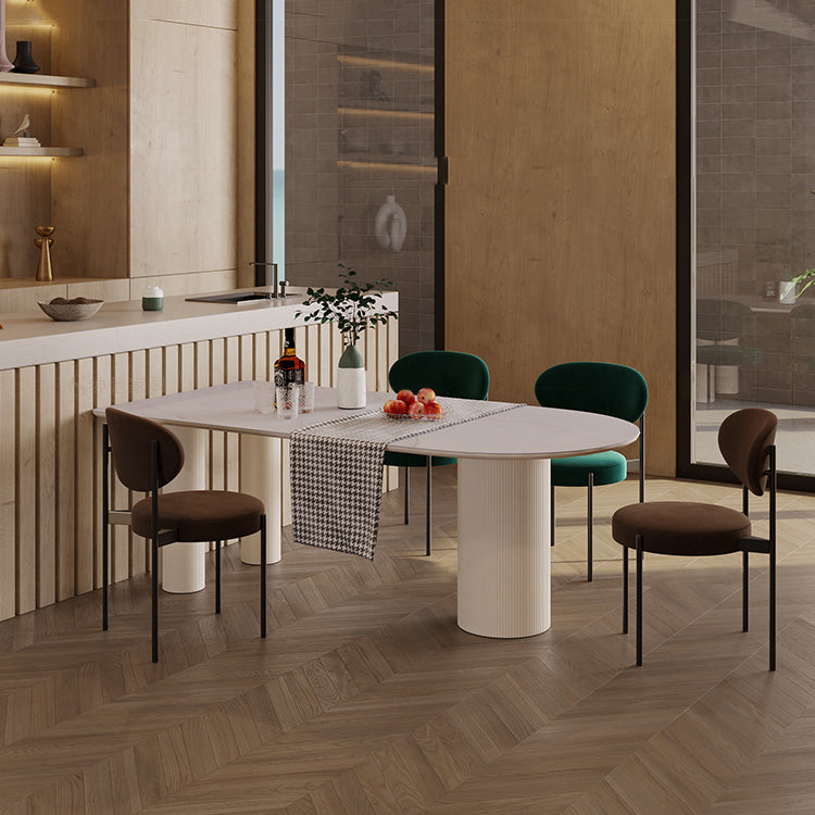 Free Form Table Modern Stone Top Dining Table with 3 Legs for Home