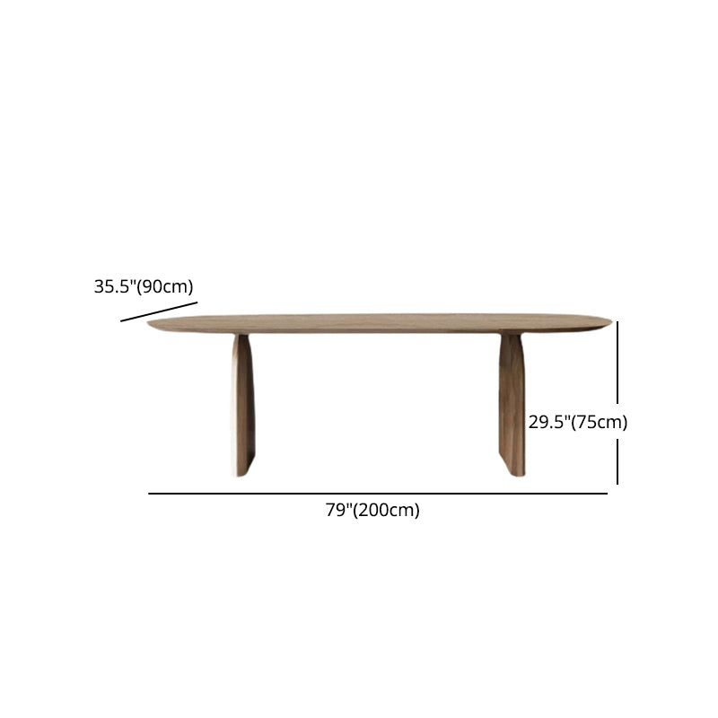 Contemporary Style Dining Table Solid Wood Natural Table for Home Kitchen
