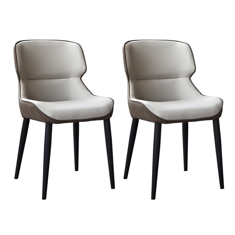 Industrial Wingback Parsons Chair for Home Faux Leather Side Chair