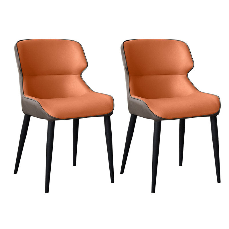 Industrial Wingback Parsons Chair for Home Faux Leather Side Chair