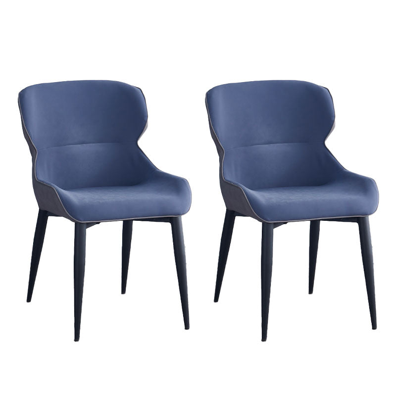 Faux Leather Side Chair Industrial Style Arm Wingback Side Chair for Kitchen