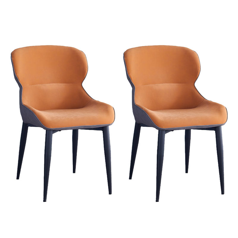 Faux Leather Side Chair Industrial Style Arm Wingback Side Chair for Kitchen