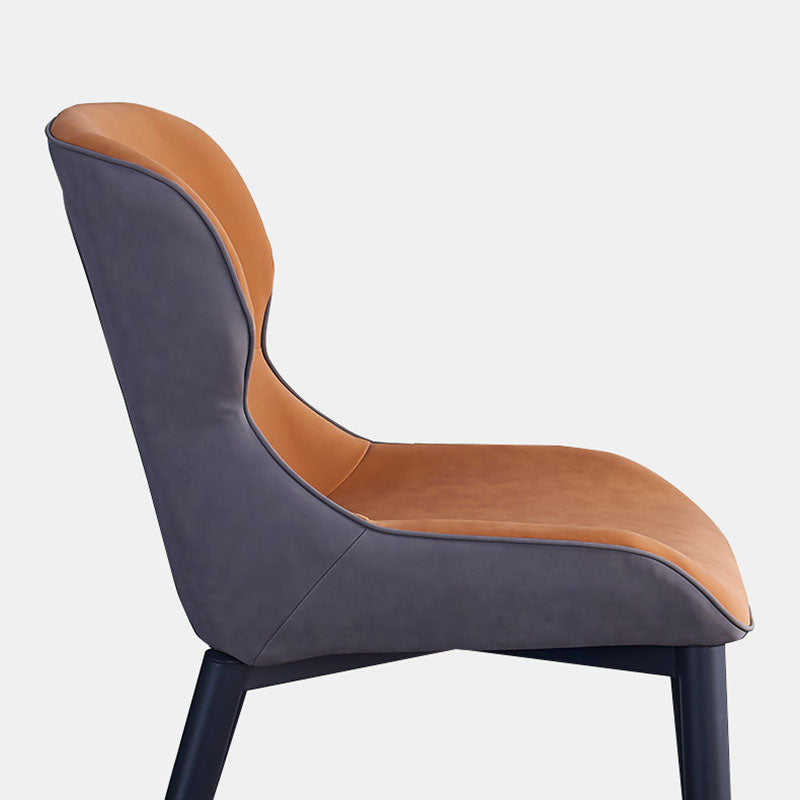 Faux Leather Side Chair Industrial Style Arm Wingback Side Chair for Kitchen