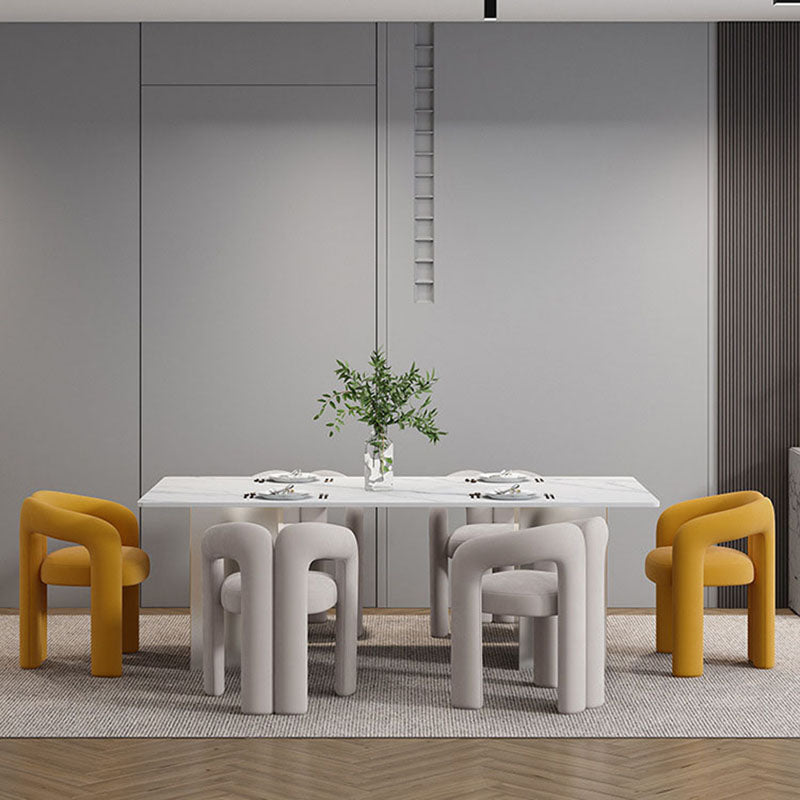 Matte Finish Dining Chair Designer Style Velvet Restaurant Arm Chair