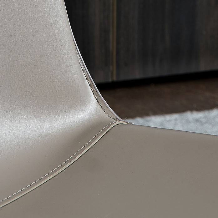 Leather Dining Side Chair Modern Design Armless Solid Back Chair