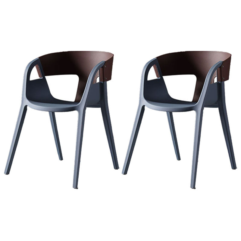 Scandinavian Open Back Side Chair Plastic Arm Chair for Home Use