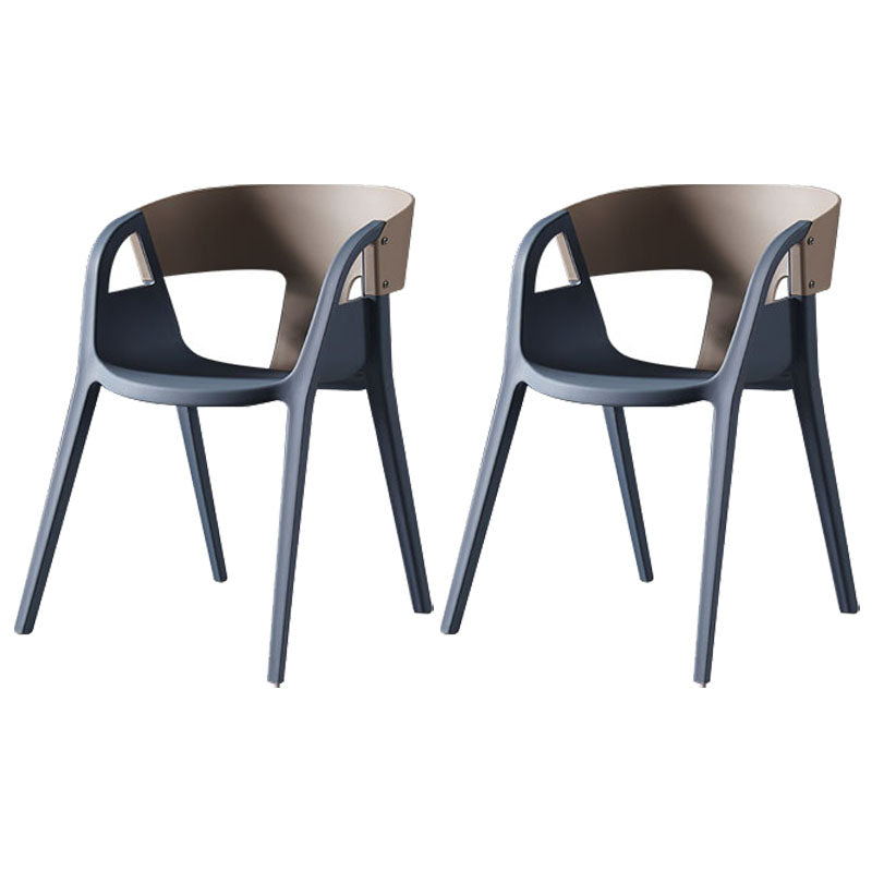Scandinavian Open Back Side Chair Plastic Arm Chair for Home Use
