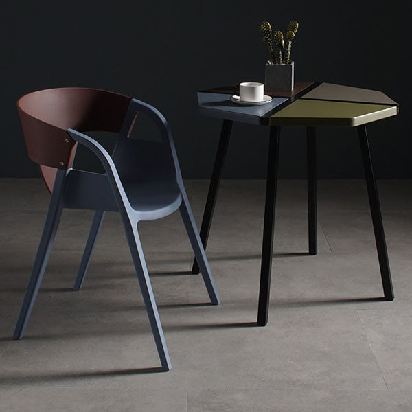 Scandinavian Open Back Side Chair Plastic Arm Chair for Home Use