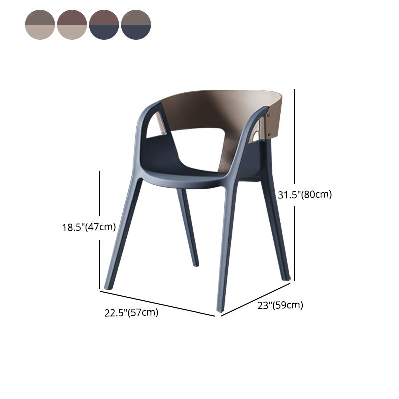 Scandinavian Open Back Side Chair Plastic Arm Chair for Home Use