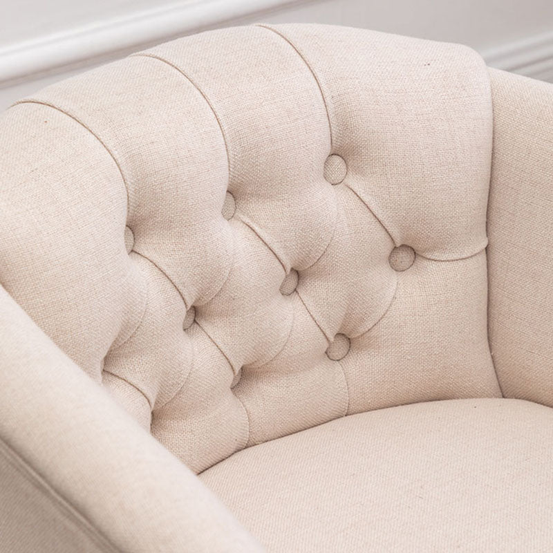 Farmhouse Fabric Home Arm Chair Matte Finish Solid Back Dining Chair