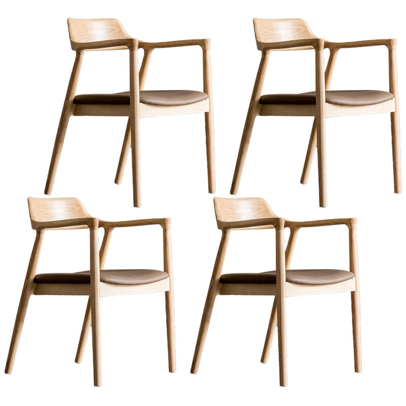 Arm Chair Traditional Style Dining Open Back Chair with Wooden Legs