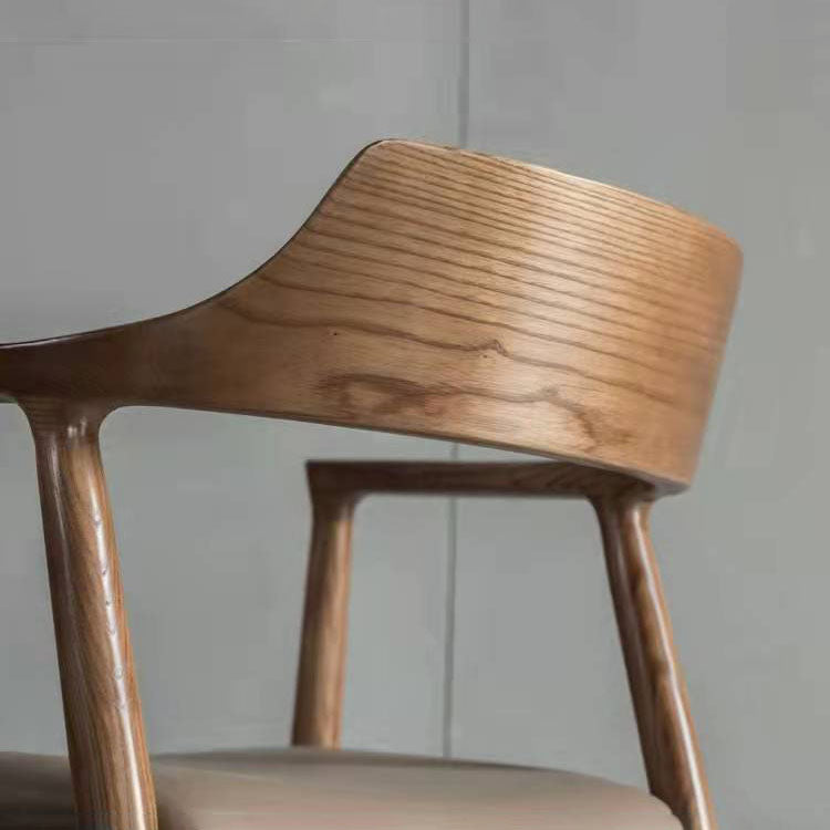 Arm Chair Traditional Style Dining Open Back Chair with Wooden Legs