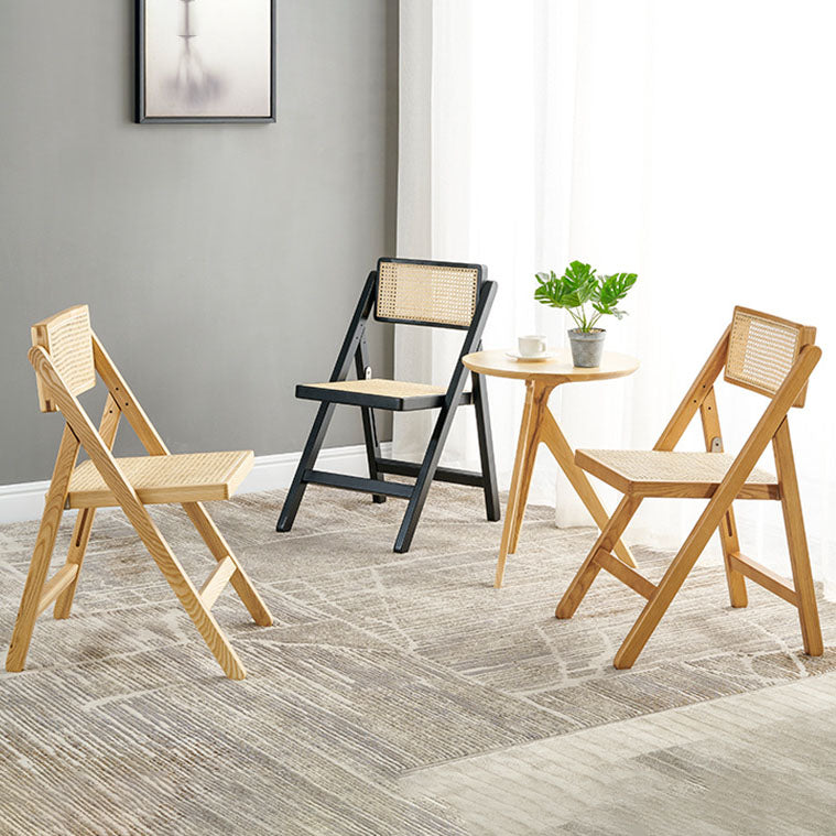 Armless Chair Traditional Style Dining Folding Side Chair with Wooden Legs for Kitchen
