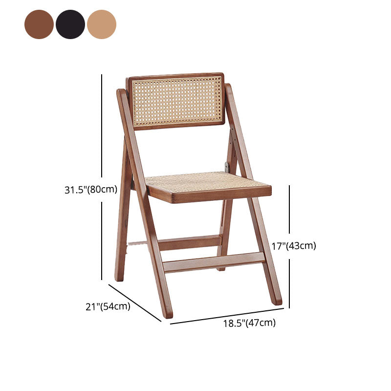 Armless Chair Traditional Style Dining Folding Side Chair with Wooden Legs for Kitchen