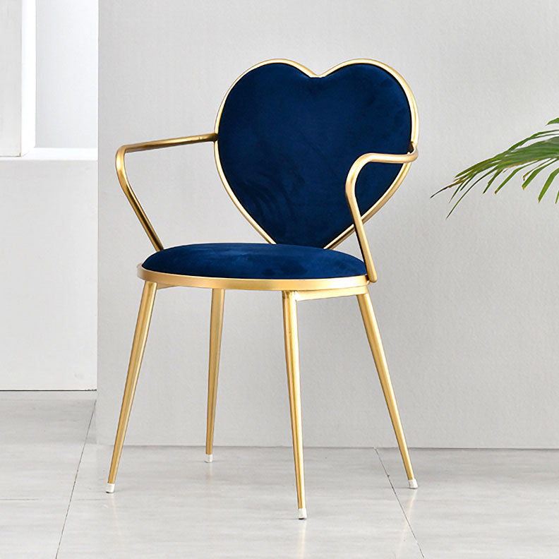 Scandinavian Style Velvet Dining Chairs for Home Arm Solid Back Dining Side Chair