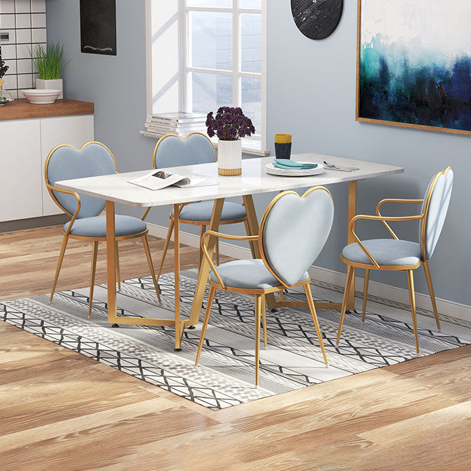 Scandinavian Style Velvet Dining Chairs for Home Arm Solid Back Dining Side Chair