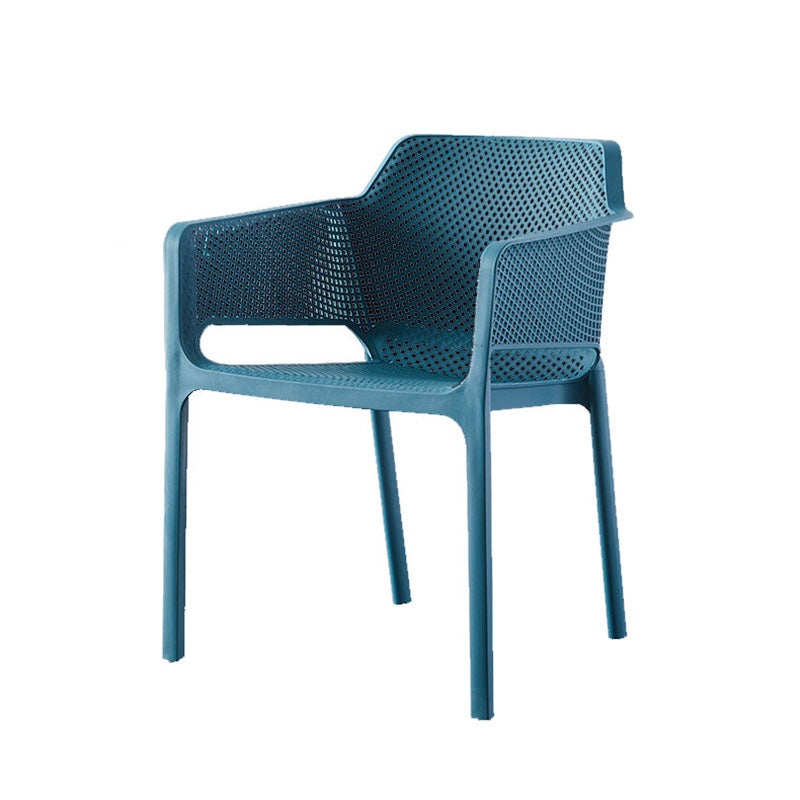 Contemporary Stackable Chair Dining Arm Chairs with Plastic Legs