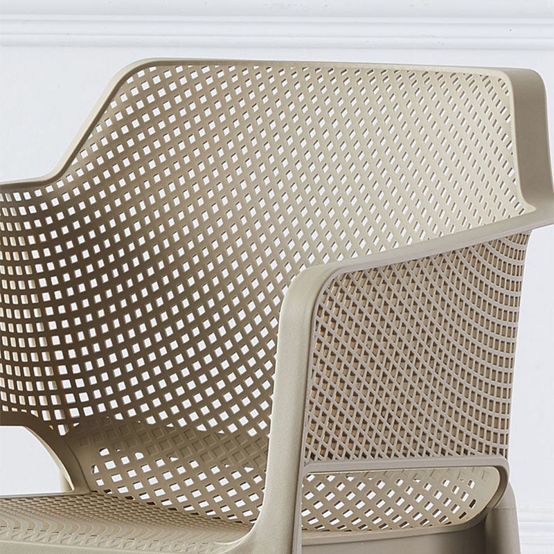 Contemporary Stackable Chair Dining Arm Chairs with Plastic Legs