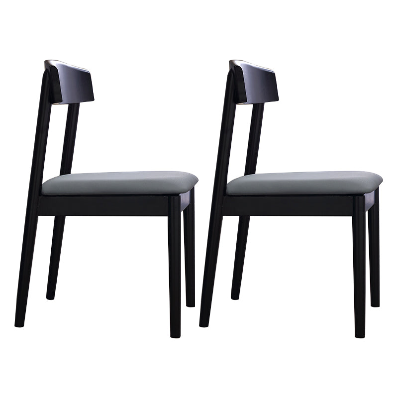 Industrial Oak Open Side Chair Matte Finish Wood Dining Chair