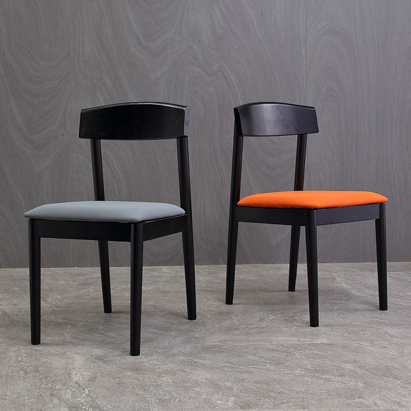 Industrial Oak Open Side Chair Matte Finish Wood Dining Chair